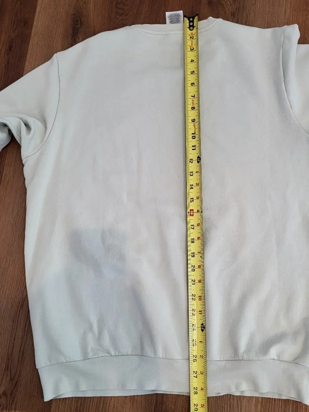 Adidas Men’s Large Crewneck Sweatshirt Cream Green Logo Fleece Pullover